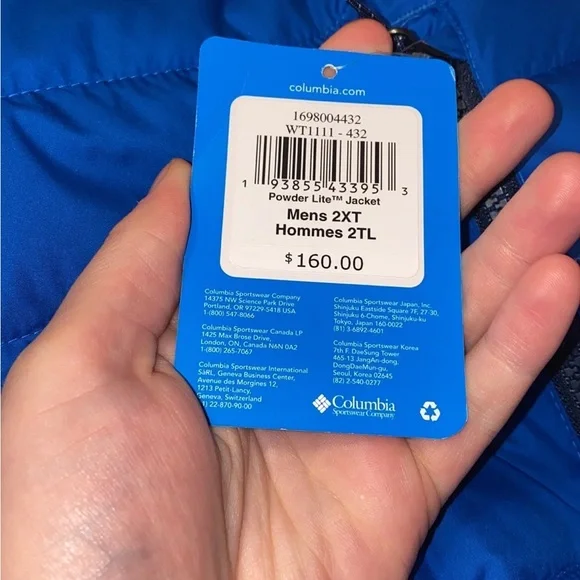 Columbia White Out II Omni Heat Light Blue Insulated Puffer Jacket - Picture 6 of 8